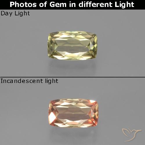 1.37ct 자연스러운 매우 옅은 노란색 색상 변화 디아스포어, 방석, VS