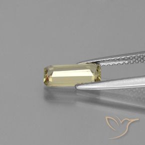 1.13캐럿 천연 따뜻한 노란색 색상 변화 디아스포어, 에메랄드 컷, VVS-VS