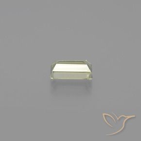 1.41캐럿 천연 매우 연한 옐로우 컬러체인지 디아스포어, 바게트, 8.4×4.8 mm, VVS