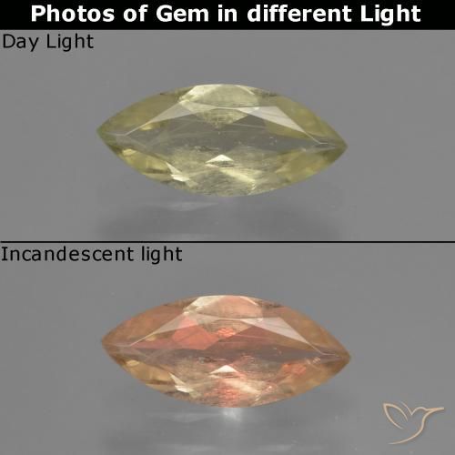 1.02ct 자연스러운 연노랑 색상 변화 디아스포어, 보석, VS