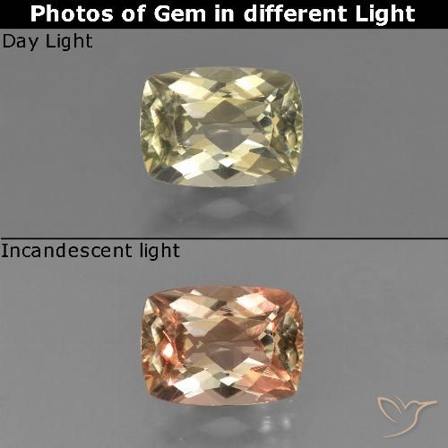 0.92ct 자연스러운 매우 밝은 노란색 색상 변화 디아스포어, 방석, VS