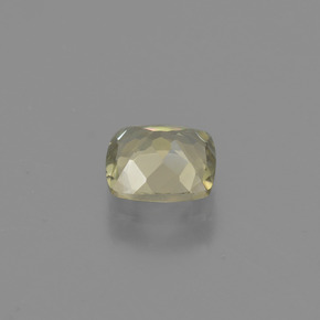 0.77캐럿 천연 매우 연한 옐로우 컬러체인지 디아스포어, 쿠션 컷, 5.6×5.4 mm, VVS-VS