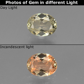 0.65캐럿 천연 그린/핑크 컬러체인지 디아스포어, 타원형 컷, 6.5×5 mm, VVS-VS
