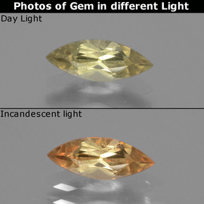 0.71캐럿 천연 그린에서 핑크 컬러체인지 디아스포어, 마퀴즈, 9.7×3.8 mm, VS