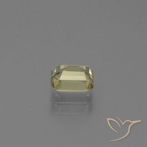0.87캐럿 천연 옅은 노랑 색상 변화 디아스포어, 옥타곤 / 에메랄드 컷, VS