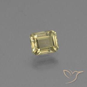1.19캐럿 천연 라이트 옐로우 컬러체인지 디아스포어, 에메랄드 컷, 6.4×5.3 mm, VS