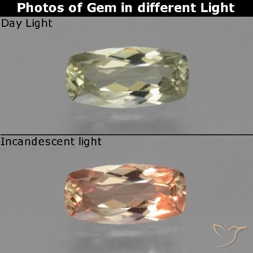1.08ct 자연스러운 매우 밝은 노란색 색상 변화 디아스포어, 방석, VVS