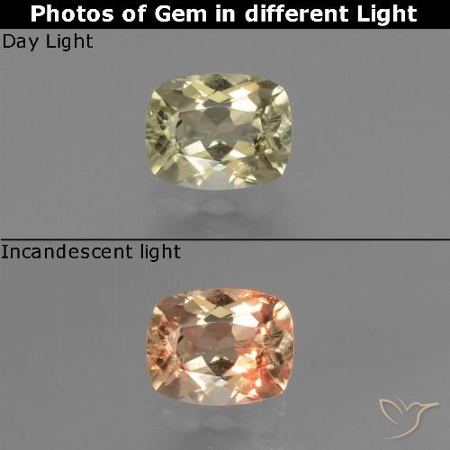 0.72ct 자연스러운 매우 밝은 노란색 색상 변화 디아스포어, 방석, VS