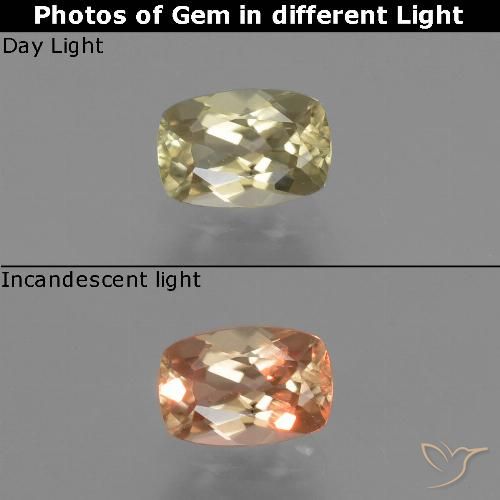 0.68ct 자연스러운 매우 밝은 노란색 색상 변화 디아스포어, 방석, VS