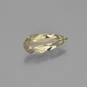 1.29캐럿 천연 매우 연한 옐로우 컬러체인지 디아스포어, 배 모양, 11.5×4.9 mm, VS