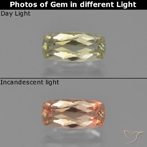 1.01ct 자연스러운 연노랑 색상 변화 디아스포어, 방석, VVS