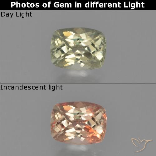 0.67ct 자연스러운 매우 밝은 노란색 색상 변화 디아스포어, 방석, VS