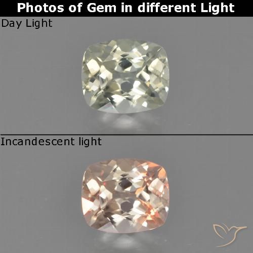 0.68ct 자연스러운 연노랑 색상 변화 디아스포어, 방석, VS