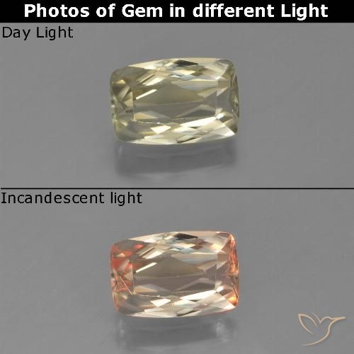 1.16ct 자연스러운 연노랑 색상 변화 디아스포어, 방석, VVS-VS