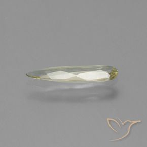 0.54캐럿 천연 매우 연한 옐로우 컬러체인지 디아스포어, 배 모양, 12.5×3.3 mm, VVS-VS