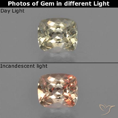 0.99ct 자연스러운 매우 밝은 노란색 색상 변화 디아스포어, 방석, VVS-VS