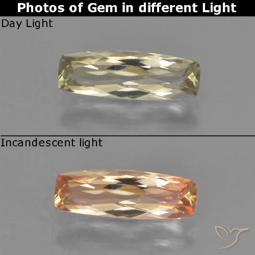 1.36ct 자연스러운 연노랑 색상 변화 디아스포어, 방석, VVS-VS