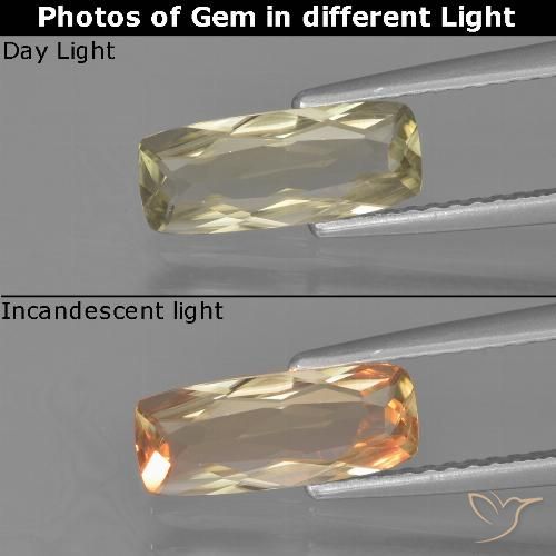 1.14ct 자연스러운 매우 옅은 노란색 색상 변화 디아스포어, 방석, VVS