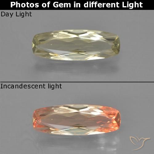 1.10ct 자연스러운 옅은 노랑 색상 변화 디아스포어, 방석, VS