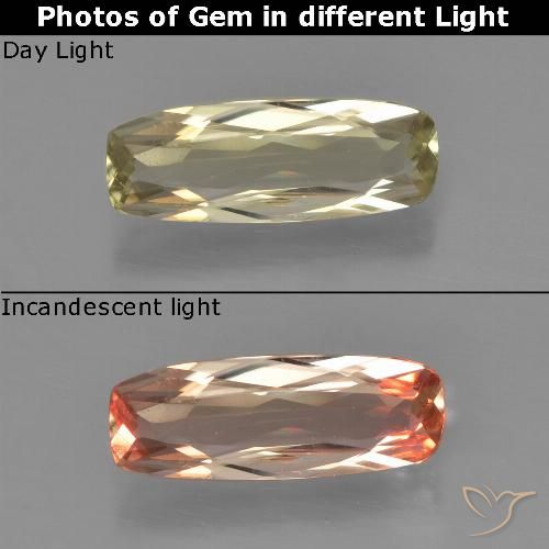 0.90ct 자연스러운 따뜻한 노란색 색상 변화 디아스포어, 방석, VS