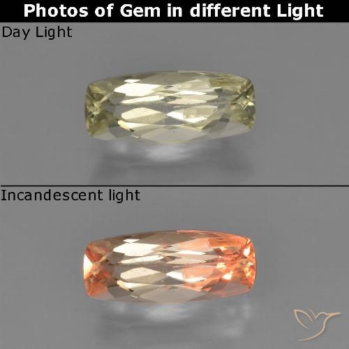 0.93ct 자연스러운 매우 옅은 노란색 색상 변화 디아스포어, 방석, VS