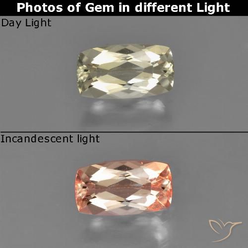 0.76ct 자연스러운 매우 밝은 노란색 색상 변화 디아스포어, 방석, VS