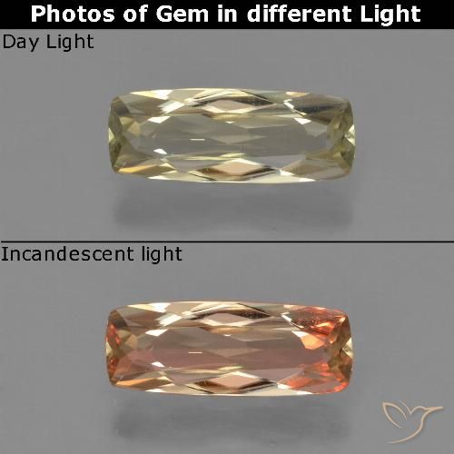 0.80ct 자연스러운 매우 밝은 노란색 색상 변화 디아스포어, 방석, VVS-VS
