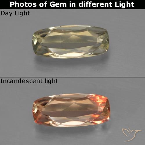 0.81ct 자연스러운 매우 밝은 노란색 색상 변화 디아스포어, 방석, VVS