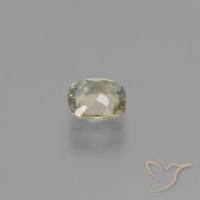 0.66캐럿 천연 매우 밝은 황금색 컬러체인지 디아스포어, 쿠션 컷, 5.4×5.2 mm, VVS-VS