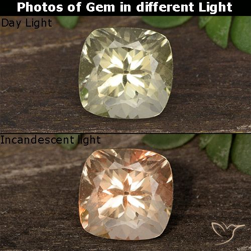 0.81ct 자연스러운 매우 밝은 노란색 색상 변화 디아스포어, 방석, VVS-VS