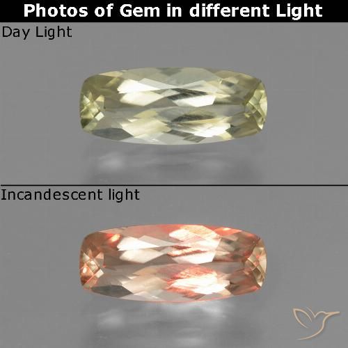 0.96ct 자연스러운 연노랑 색상 변화 디아스포어, 방석, VVS-VS