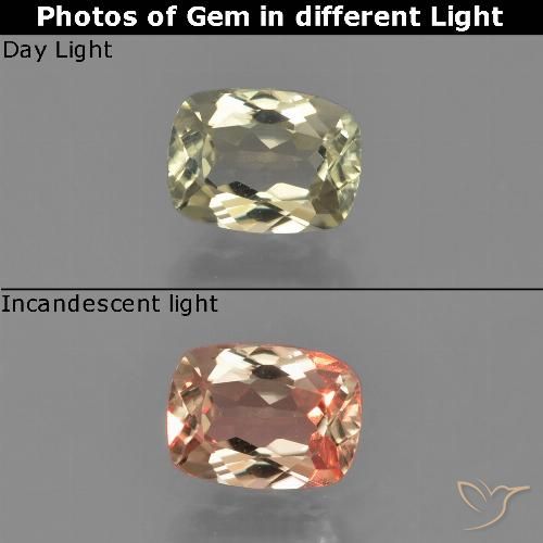 0.86ct 자연스러운 매우 밝은 노란색 색상 변화 디아스포어, 방석, VS