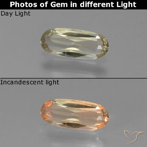0.71ct 자연스러운 연노랑 색상 변화 디아스포어, 타원형, VVS