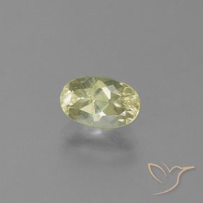 1.35캐럿 천연 옅은 노랑 컬러체인지 디아스포어, 타원형 컷, 8.2×5.2 mm, VS-SI