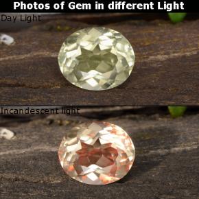 0.81캐럿 천연 그린에서 핑크 컬러체인지 디아스포어, 타원형 컷, 6.4×5.3 mm, VVS-VS