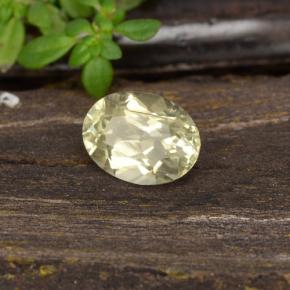 0.95캐럿 천연 매우 연한 옐로우 컬러체인지 디아스포어, 타원형 컷, 6.9×5.2 mm, VS