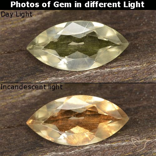 0.78ct 자연스러운 연노랑 색상 변화 디아스포어, 보석, VVS-VS