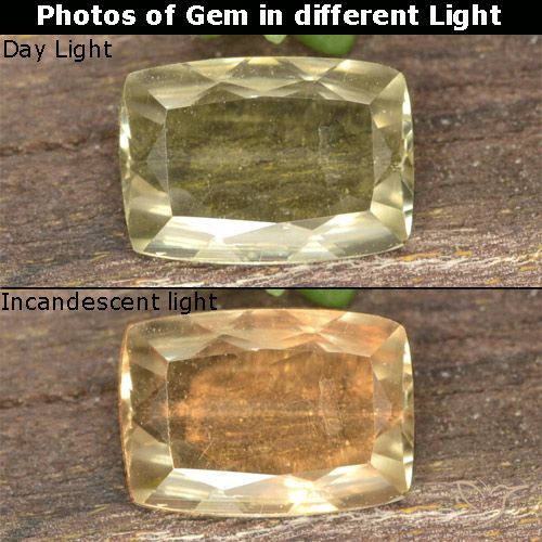 0.73ct 자연스러운 연노랑 색상 변화 디아스포어, 방석, VS