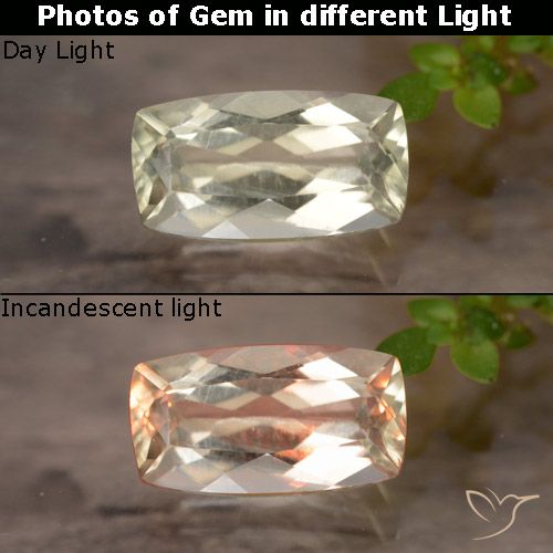 0.94ct 자연스러운 매우 밝은 노란색 색상 변화 디아스포어, 방석, VVS-VS