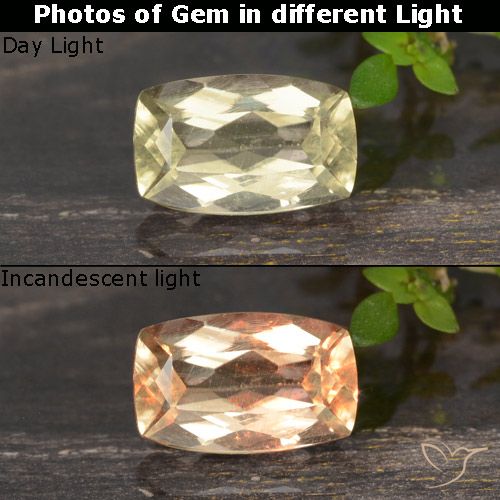 0.82ct 자연스러운 매우 밝은 노란색 색상 변화 디아스포어, 팬시한, VS