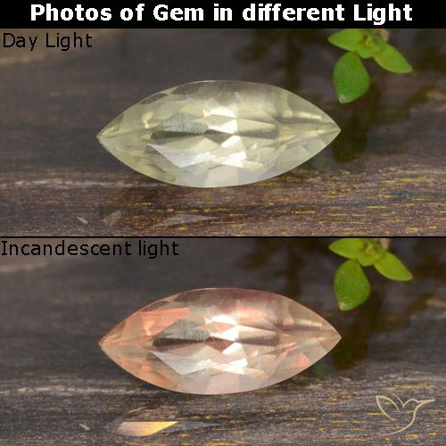 0.85ct 자연스러운 매우 옅은 노란색 색상 변화 디아스포어, 보석, VVS-VS