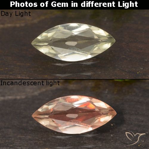 0.62ct 자연스러운 매우 밝은 노란색 색상 변화 디아스포어, 보석, VVS-VS