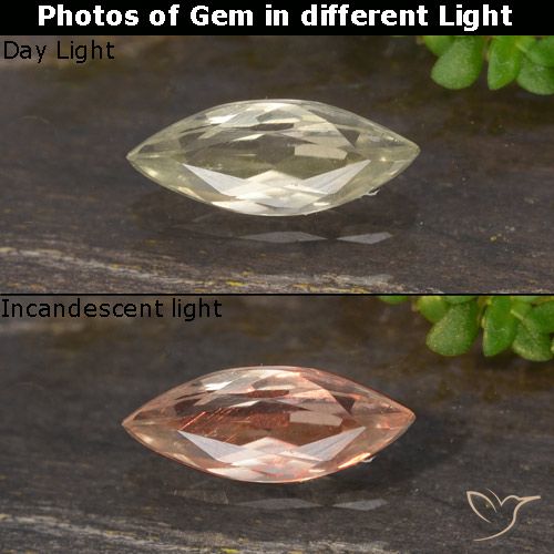 0.50ct 자연스러운 매우 밝은 황금색 색상 변화 디아스포어, 보석, VVS-VS