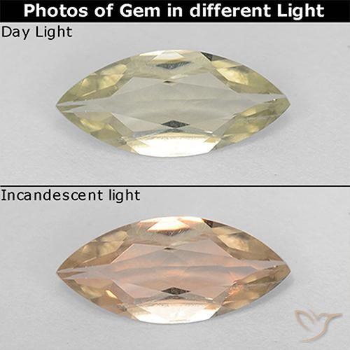 0.79ct 자연스러운 옅은 노랑 색상 변화 디아스포어, 보석, VS