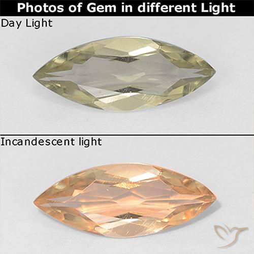 0.90ct 자연스러운 연노랑 색상 변화 디아스포어, 보석, VVS-VS