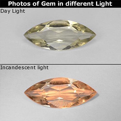 0.57캐럿 천연 연노랑 색상 변화 디아스포어, 보석, VVS