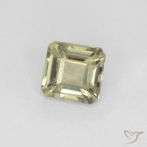 0.80캐럿 천연 옅은 노랑 컬러체인지 디아스포어, 에메랄드 컷, 5.4×5.2 mm, VS