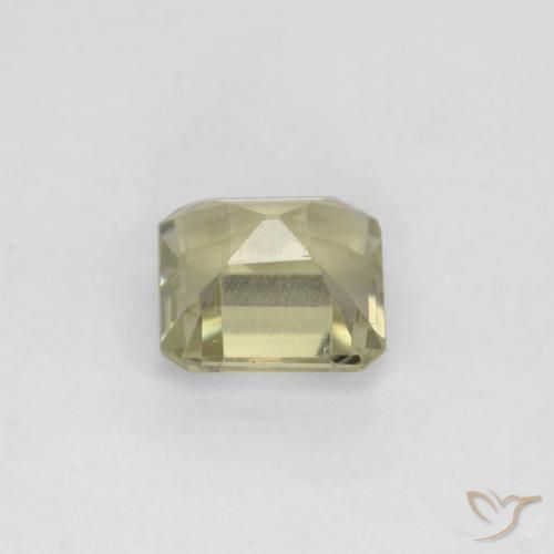 0.80캐럿 천연 옅은 노랑 컬러체인지 디아스포어, 에메랄드 컷, 5.4×5.2 mm, VS