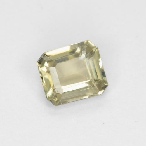 0.62캐럿 천연 라이트 옐로우 컬러체인지 디아스포어, 에메랄드 컷, 5.3×4.7 mm, VS
