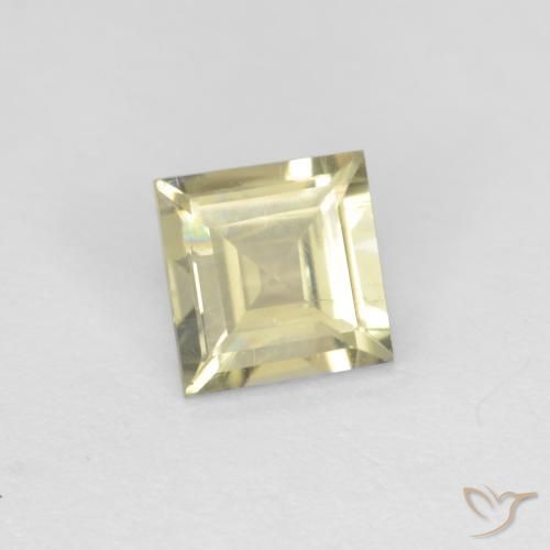 0.70캐럿 천연 매우 연한 옐로우 컬러체인지 디아스포어, 스퀘어, 5.2×5.1 mm, VS